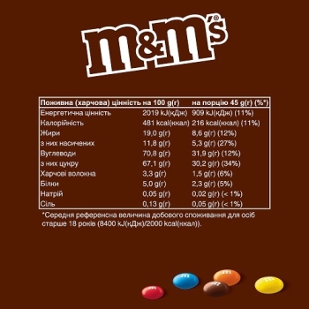 Купить Драже 90 г Mars M&M's з молочним шоколадом м/уп в АТБ Market