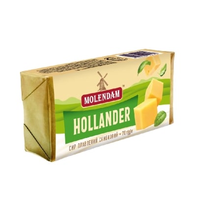 Сир плавлений 70 г Molendam Hollander 38% фольга