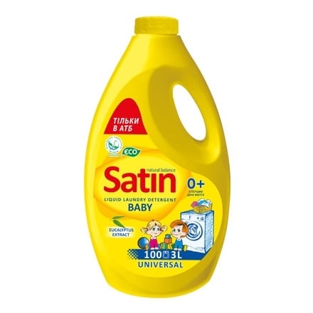 Гель для прання 3 кг Satin natural balance для дитячих речей п/флакон