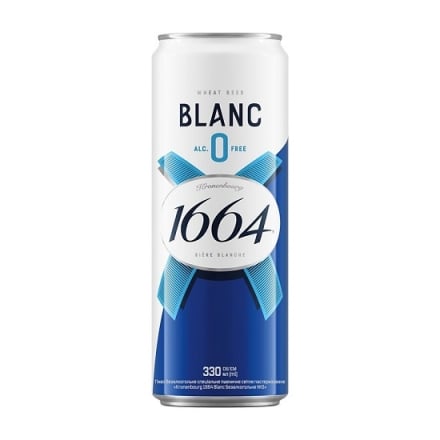 Пиво безалкогольне 0,33 л Kronenbourg 1664 Blanc пшеничне світле з/б