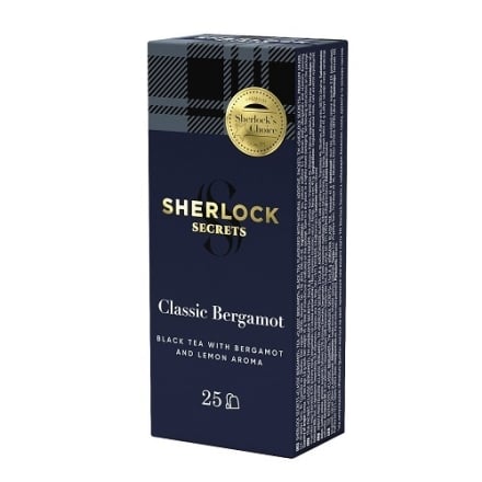 Чай (25 ф/п х 1,8г) SHERLOCK Sekrets Classic Bergamot чорний з ароматом бергамоту та лимону к/уп