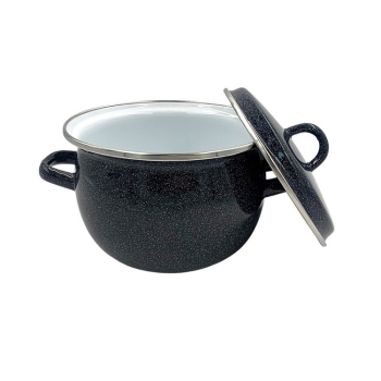 Купити Каструля емальована сферична, з скляною кришкою 2,5л у АТБ Market