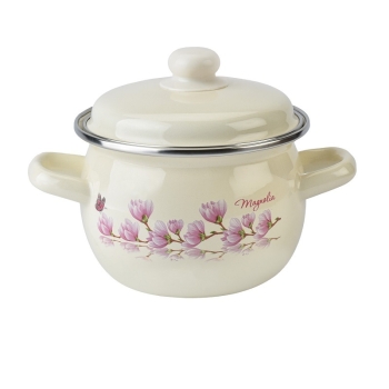 Купити Каструля емальована сферична, з скляною кришкою 2,5л у АТБ Market