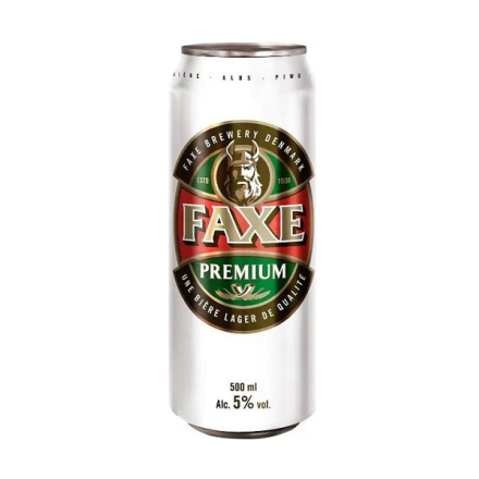Пиво 0,5 л Faxe Premium світле фільтроване пастеризоване 5% об ж/б Литва