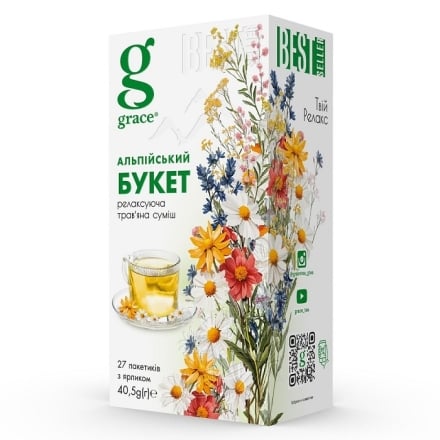 Чай (27 ф/п х 1,5 г) GRACE Альпійський букет з зеленим чаєм 