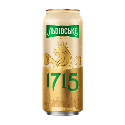 Пиво 0,48 л Львівське 1715 світле ж/б
