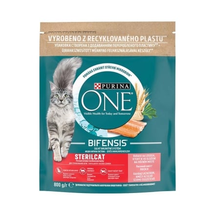 Кoрм 0,8 кг PURINA ONE STERILCAT сухий для кастрованих котів/стерил.кішок з лососем та пшеницею