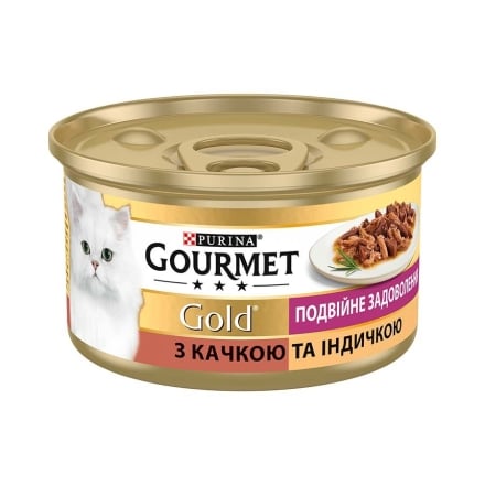 Корм 85г Gourmet Gold консерви для котів з качкою та індичкою у підливці