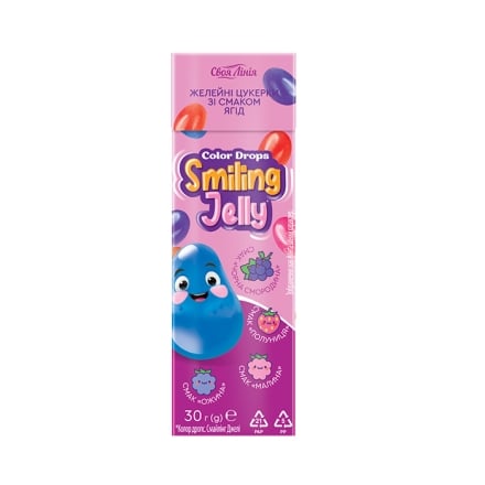 Бoби 30 г Своя лінія Color Drops зi смакoм ягiд, тропічних фруктів жувальнi к/уп Туреччина
