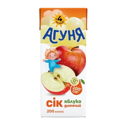 Сік 200 мл Агуня яблучний тетра-пак