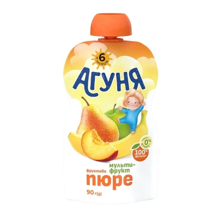 Пюре 90г Агуня мультифруктове д/пак
