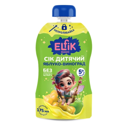 Сік 175 мл Elfik Magic яблуко-виноград д/п