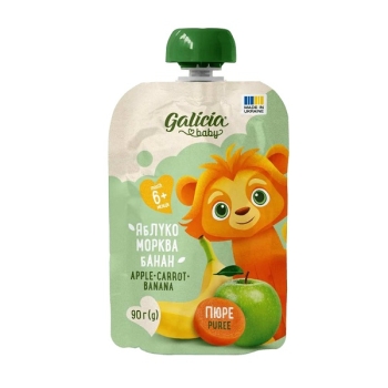 Купить Пюре 90г Galicia BABY яблучно-морквяно-бананове д/п в АТБ Market