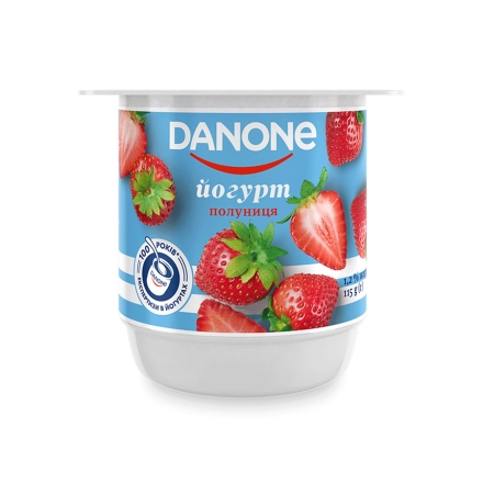 Йогурт 115 г Danone Полуниця 1,2% п/стакан