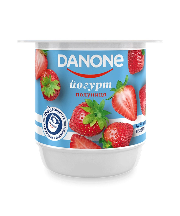 ➤ Йогурт 115 г Danone Полуниця 1,2% п/стакан купити в Києві та