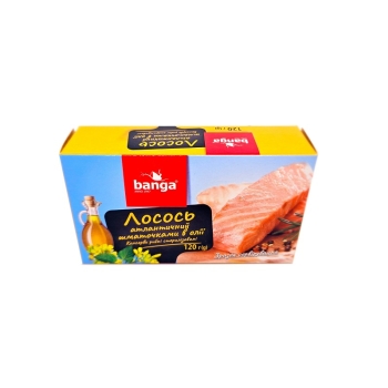 Купити Консерви 120 г Banga філе лосося шматочками у олії з/б у АТБ Market