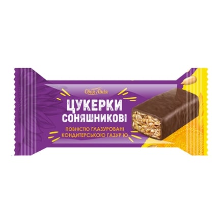 Конфеты Своя Лінія подсолнечника частично и полностью глазирована кондитерской глазурью