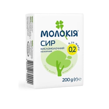 Купить Сыр кисломолочный 200 г Молокия 0,2% в АТБ Market
