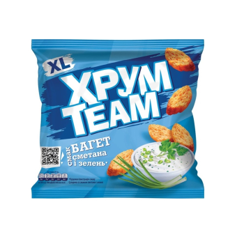 Купити Сухарики 90 г ХрумTeam Багет зі смаком сметани і зелені м/уп у АТБ Market