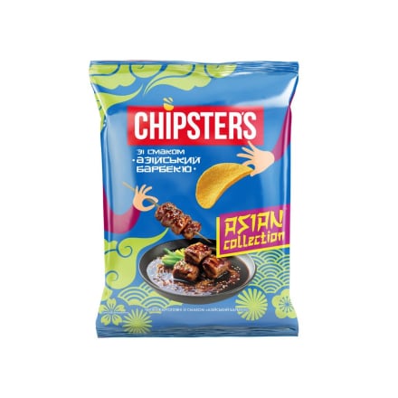 Чипси 110 г CHIPSTER'S картопляні зі смаком Азійський барбекю м/уп