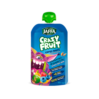 Купити Пюре фруктове 100 г Jaffa смузі з бананів, яблук, чорниці та полуниці зі злаками дой /пак у АТБ Market