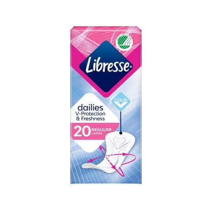 Прокладки щоденні 20 шт Libresse Dailies V-Protection & Freshness Regular к/уп