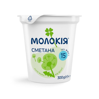 Купити Сметана 300 г Молокія 15%  у АТБ Market