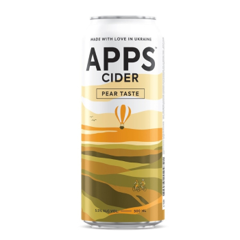 Купити Сидр 0,5 л APPS зі смаком груші газований солодкий 5,5% ж/б у АТБ Market