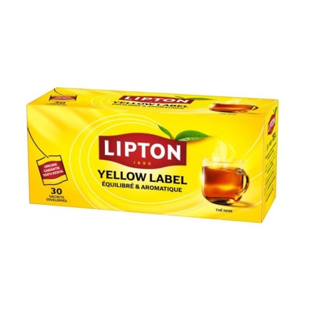 Чай (30 ф/п х 2 г) Lipton чорний Yellow Label, к/уп