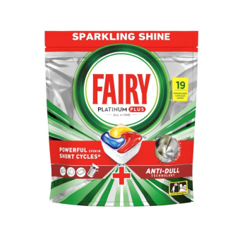 Купити Засіб для миття посуду в посудомийних машинах 19шт Fairy Platinum Plus Все в Одному лимон м/уп у АТБ Market