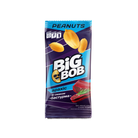 Арахіс 60 г Big bob смажений солоний зі смаком Бастурма м/уп