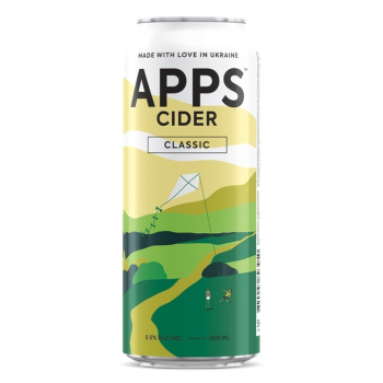 Купить Сидр 0,5 л APPS APPLE Клaсік газований солодкий 5,5% ж/б в АТБ Market