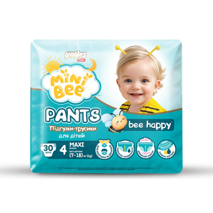Підгузники-трусики 30 шт Своя Лінія Mini Bee MAXI 4 м/уп