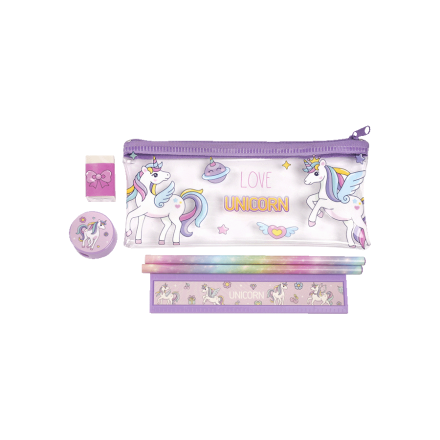 Купити Канцелярський набір: Пенал ПВХ, 2 олівця, лінійка, точилка, ластик у АТБ Market