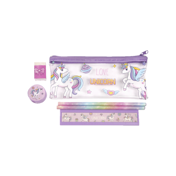 Купити Канцелярський набір: Пенал ПВХ, 2 олівця, лінійка, точилка, ластик у АТБ Market