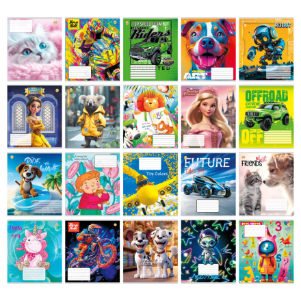 Купити Зошит шкільний на 12 аркушів з кольоровою обкладинкою, в асортименті у АТБ Market