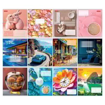 Купити Зошит загальний 60 аркушів в клітинку, з кольор. обклад. спецеф. 