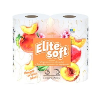Купить Туалетная бумага 4 шт Своя Линия Elite Soft ароматизированная двухслойная с цветным тиснением  в АТБ Market