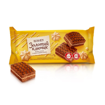 ➤ Тістечко бісквітне 300 г Roshen Золотий ключик м/уп купити в