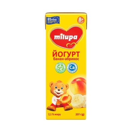 Купить Йогурт 207 г Milupa банан-абрикос 2,1% п/пак в АТБ Market