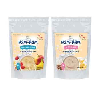 Купити Каша 170г Ням-Ням молочна 3 злаки/4 злаки з фруктами м/п у АТБ Market