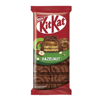 Шоколад 99 г Kitkat молочний та чорний, з вафлею та начинкою, з пастою з лісових горіхів м/уп