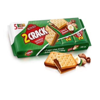 Купить Крeкeр 190 г Рoшeн 2 CRACK з начинкoю какаo-гoрiх м/уп в АТБ Market