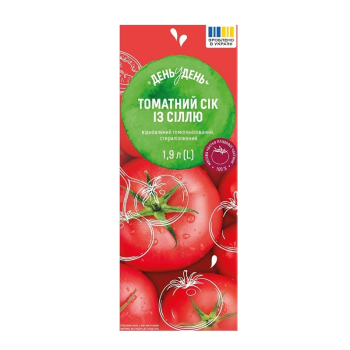 Купить Сік 1,9 л День у День томатний із сіллю стерилізований, тетра пак в АТБ Market