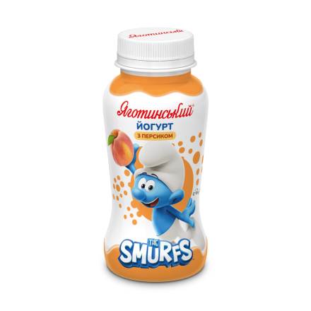 Йогурт 185 г Яготинський the Smurfs з персиком 1,5% п/бут