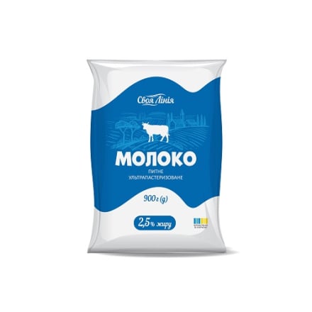 Молоко 0,9кг Своя Лінія ультрапастеризоване 2,5% тетра-фино (Ж)