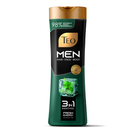 Шампунь 350 мл ТЕО Menthol/Charcoal Men Nature 3в1 п/флакон