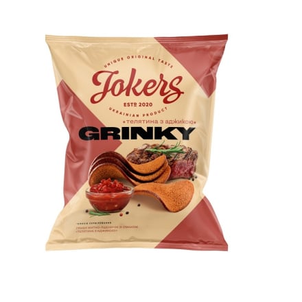 Купити Грінки 90 г JokerS житньо-пшеничні зі смаком Телятина з аджикою м/уп у АТБ Market