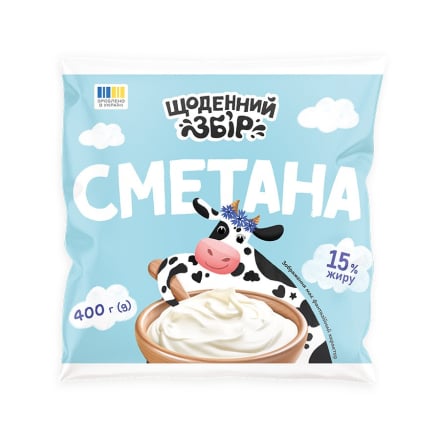 Сметана 400 г Щоденний збір 15% п/ет (П)