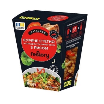 Купити Куряче стегно 250 г Festory в солодко-гострому соусі з рисом п/лот у АТБ Market